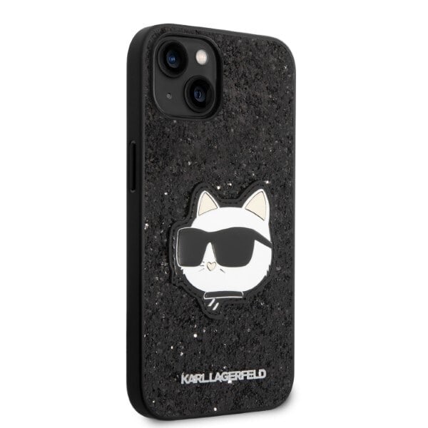 KARL LAGERFELD GLITTER CHOUPETTE PATCH COVER TIL IPHONE 14 PLUS - SORT