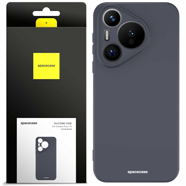 Spacecase Silikonfodral Till Huawei P30 P40 P50 70 Svart