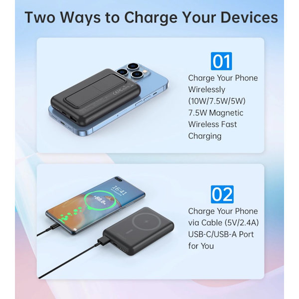 Choetech B662 Wireless MagSafe 5000mAh Power Bank - Svart