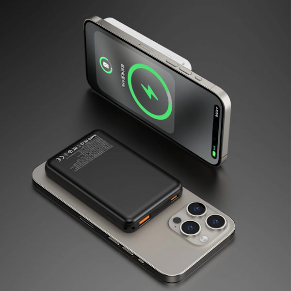 DUDAO K14S USB-C / MAGSAFE TRÅDLØS POWERBANK 20W 5000MAH - SORT