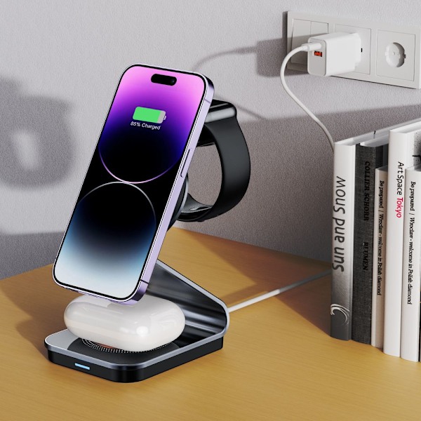TECH-PROTECT QI15W-A29 3I1 MAGNETISK MAGSAFE TRÅDLØS OPLADER SORT