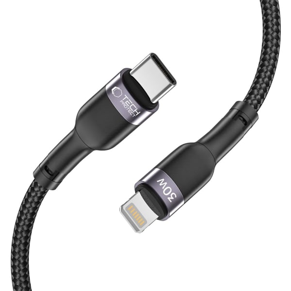 TECH-PROTECT ULTRABOOST "2" LIGHTNING CABLE PD30W/3A 25CM SVART