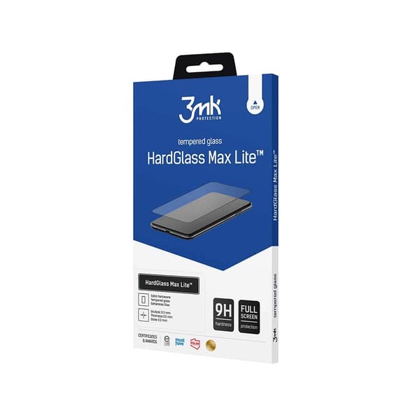 9H 3MK HARDGLASS MAX LITE GLAS TIL IPHONE 7 / 8 - MED SORT RAMME