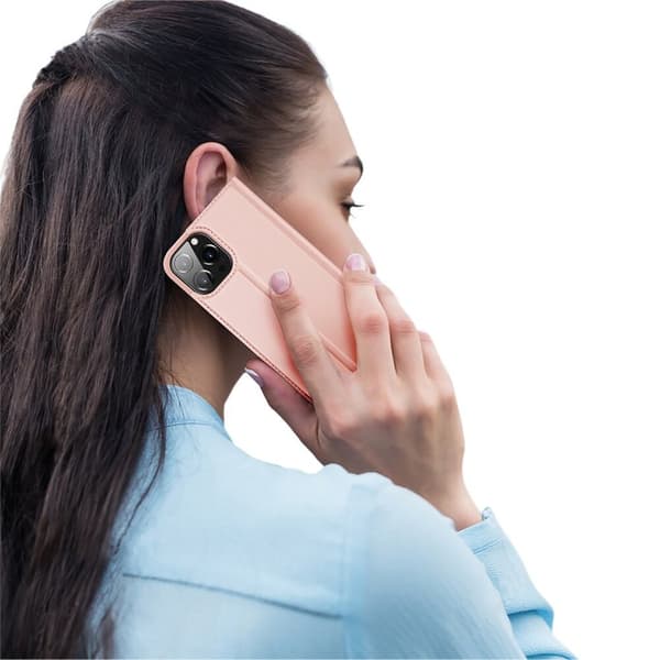 Dux Ducis Skin Pro deksel med klaff iPhone 13 Pro rosa