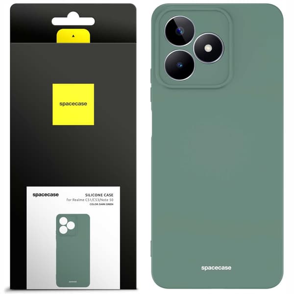 Spacecase Silikonfodral För Realme C51 C53 Note 50 Mörkgrön
