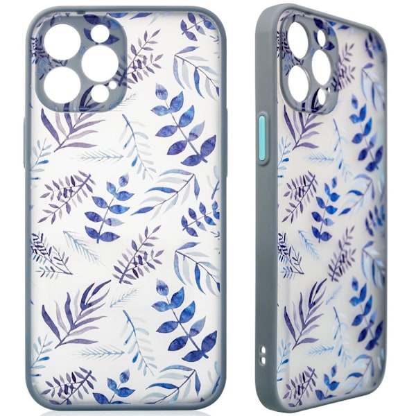 Designetui til Samsung Galaxy A12 5G, blomsterskall, mørkeblått