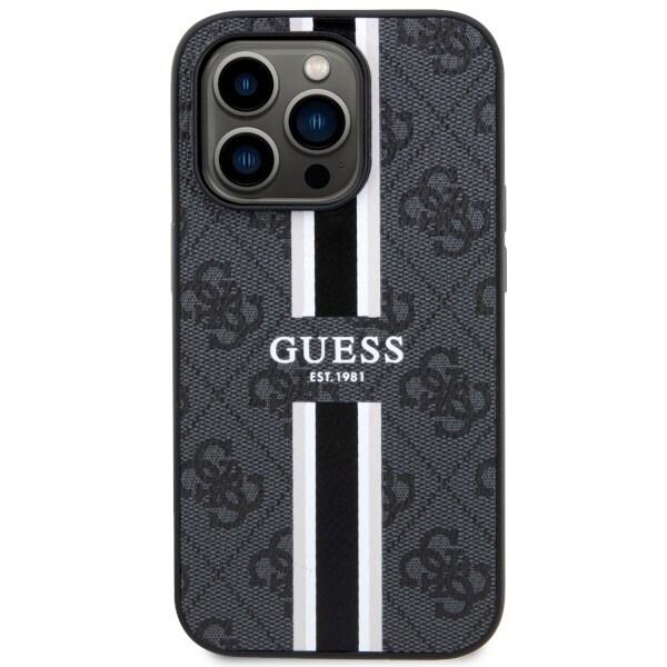 GUESS GUHMP14XP4RPSK ETUI TIL IPHONE 14 PRO MAX 6.7 - SORT 4G PRINTED STRIPES MAGSAFE