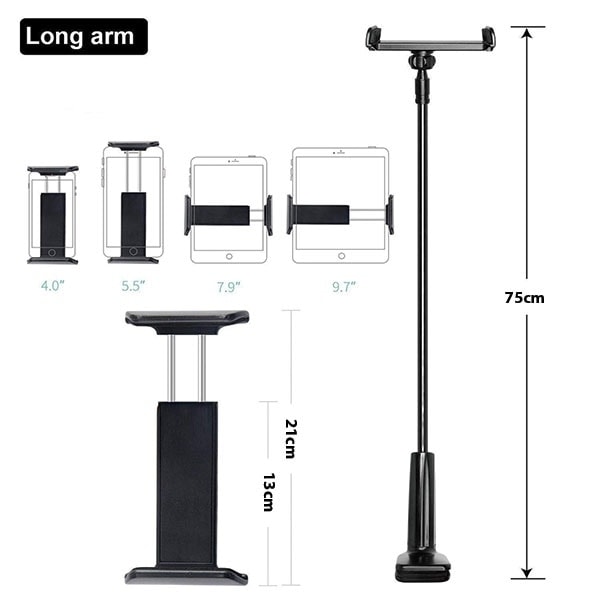 AWEI X3 skrivbordshållare 4"-10,5" vit/vit lång arm