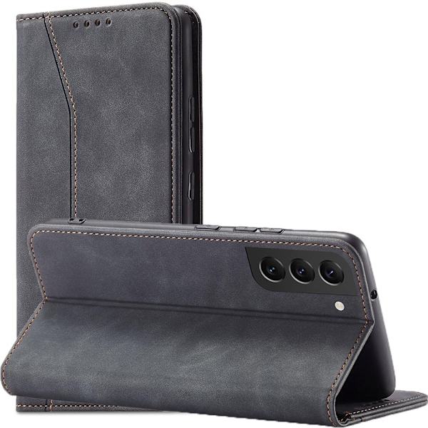 Magnet Fancy Case Case for Samsung Galaxy S22 Card Lommebokbeskytter? stå svart