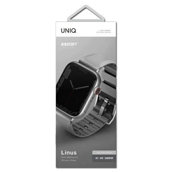 UNIQ Linus Apple Watch Series 4/5/6/7/8/SE/SE2 armbånd 38/40/41 mm. Airosoft Silikongrå/krittgrå