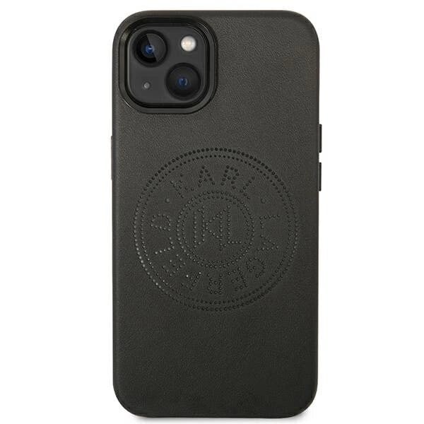 Karl Lagerfeld KLHCP14MFWHK fodral för iPhone 14 Plus hårdfodral - svart Läder Perforerad logotyp