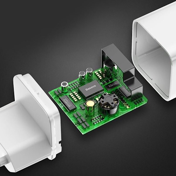 Baseus Charging Hurtiglader vegglader strømforsyning EU-adapter USB Quick Charge 3.0 QC 3.0 hvit (CCALL-BX02)