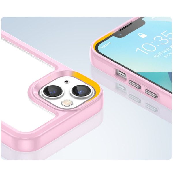 Outer Space Case iPhone 14-deksel, hardt deksel med gelramme, rosa