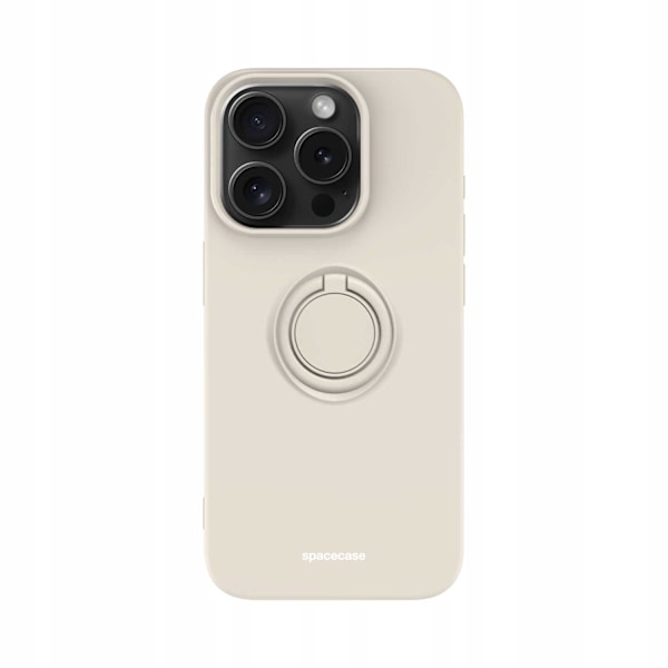 Spacecase Silikon Ringfodral För Iphone 15 Pro Bone Case