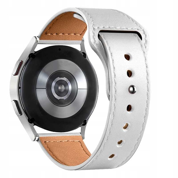 Spacecase Läder Klorrem 22Mm Vit För Garmin Fitbit