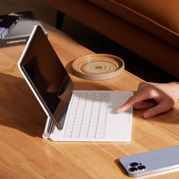 Magnetisk etui med tastatur til iPad Pro 12.9 Baseus Brilliance - hvit