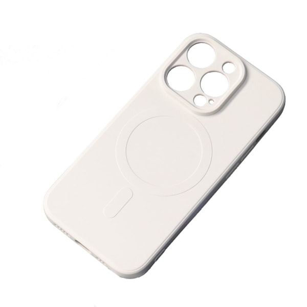 Magnetisk iPhone 14 Plus silikondeksel Magsafe - beige