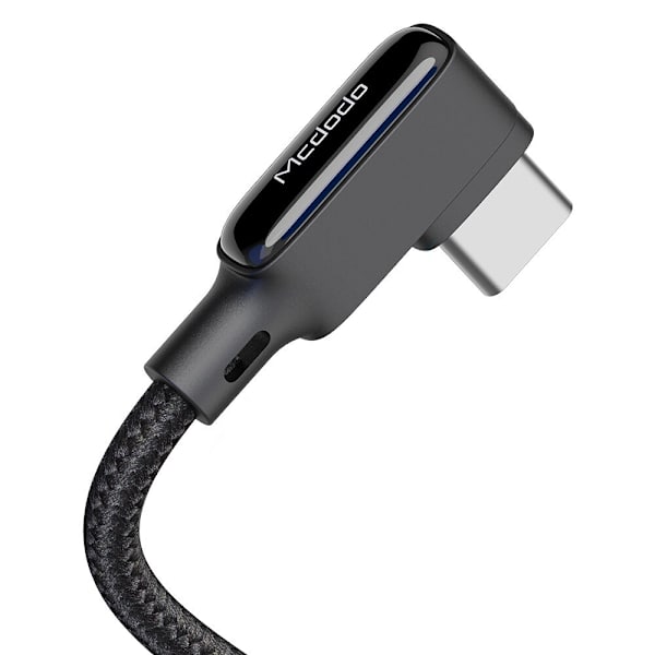 MCDODO ANGLE USB-C SPIRALFJÄDERKABEL SNABBLADDNING TYPE C LED
