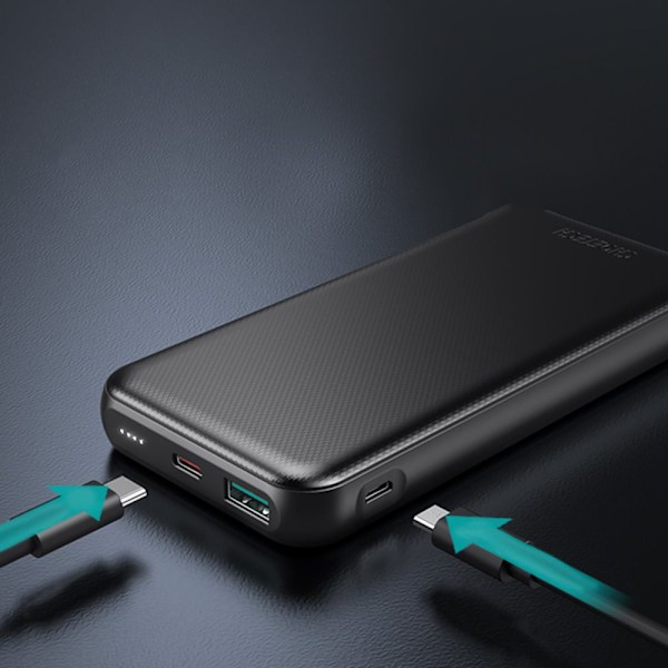 Choetech Powerbank 10000mAh 18W QC PD USB / USB C svart