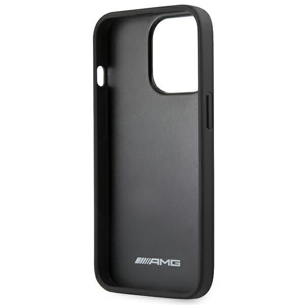 AMG LEATHER DEBOSSED LINES ETUI TIL IPHONE 14 PRO MAX - SORT