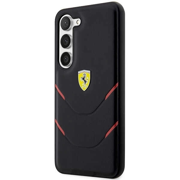 FERRARI HOT STAMP LINES ETUI TIL SAMSUNG GALAXY S23+ - SORT