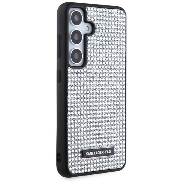 Karl Lagerfeld Rhinestone Metal Logo Deksel til Samsung Galaxy S24 - Sølv