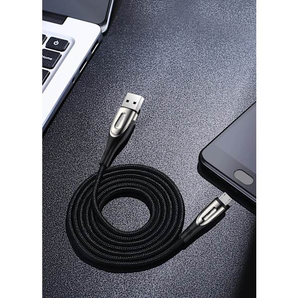 Joyroom S-M411 3A 2m USB-A - mikro USB-kabel med ladeindikator - svart