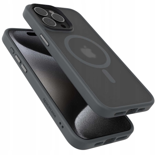 Spacecase Hybrid Case För Iphone 15 Pro Max Grey