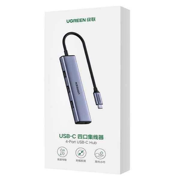 Ugreen USB Type C HUB - 4x USB 3.2 Gen 1 sølv (CM473 20841)
