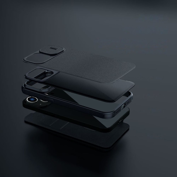 Nillkin Qin Cloth Pro Case Case for iPhone 14 Plus kamerabeskyttelsesveske.