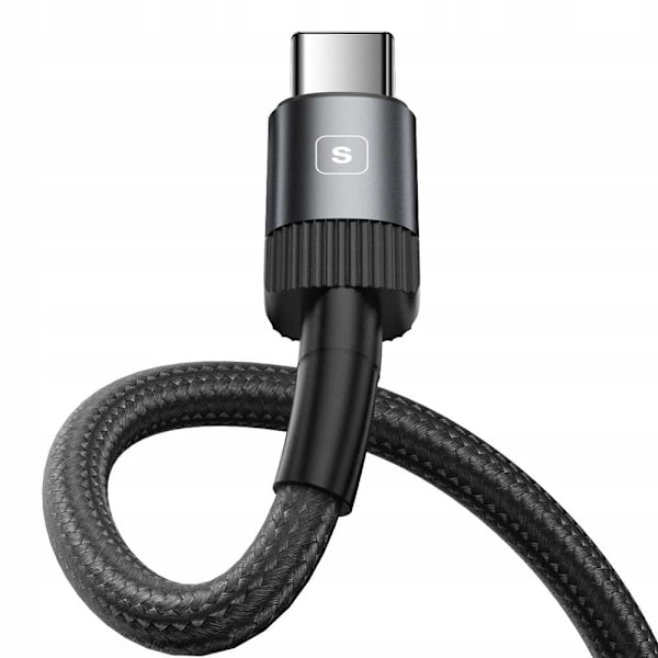 Utrymdsfodral Usb-C Till Usb Typ C-Kabel 1M 3A Svart För Snabbladdning