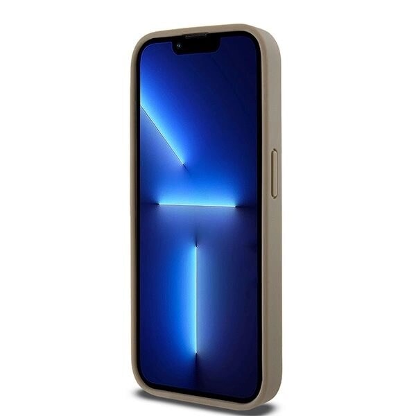 DKNY skinntrykt mønster metalllogo MagSafe-deksel til iPhone 15 Pro - Brun