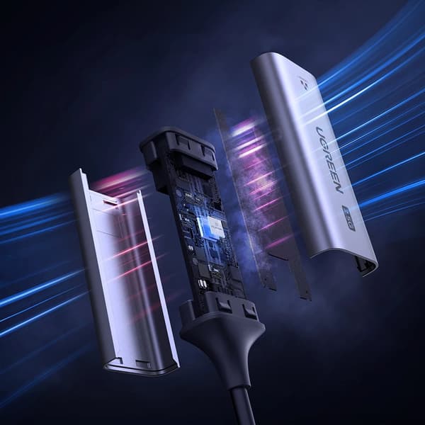 UGRØN ADAPTER USB-C TIL RJ45 ETHERNET 2,5G ADAPTER HOLDBAR GRÅ