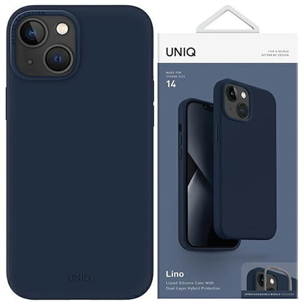 Uniq Lino beskyttelsesdeksel til iPhone 14 Plus blå/sjøblå