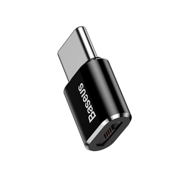 BASEUS ADAPTER MINI ADAPTER FRA MICRO USB TIL USB-C HOLDBAR SORT