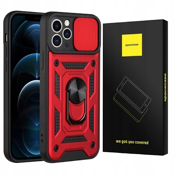 Spacecase Case Cover För Iphone 12 Pro Rött Ryggskydd