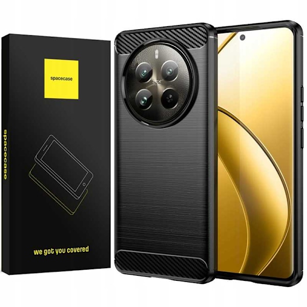 Spacecase Case Carbon Case För Realme 12 Pro 12 Pro+ 5G Svart