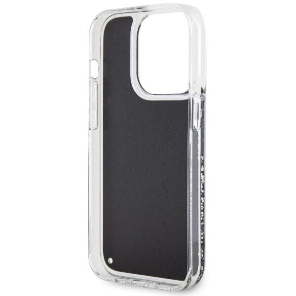 Guess GUHCP14LLCSGSGK-deksel til iPhone 14 Pro - svart Liquid Glitter Marble