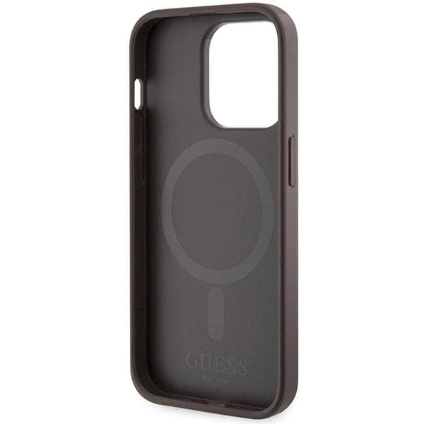 Guess 4G Printed Stripes MagSafe-deksel til iPhone 15 Pro - brun