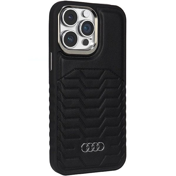 AUDI SYNTETISK LÆDER TASKE MED MAGSAFE TIL IPHONE 14 PRO MAX - SORT