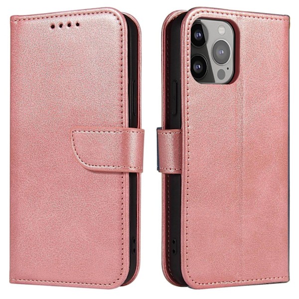 MAGNETETUI ETUI TIL XIAOMI REDMI NOTE 12 5G / POCO X5 5G COVER MED FLIP WALLET STAND PINK