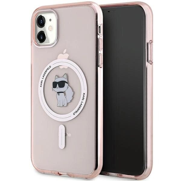 Karl Lagerfeld IML Choupette MagSafe deksel til iPhone 11 / Xr - rosa