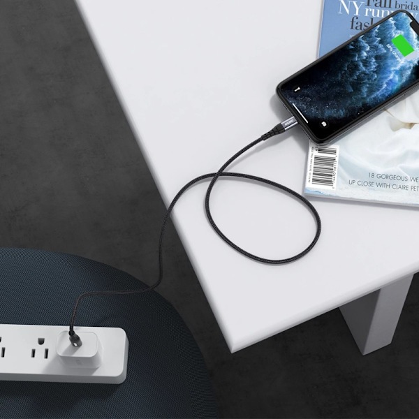 Choetech IP0039 USB-C / Lightning MFi-kabel 480Mb/s 3A 1,2m - svart