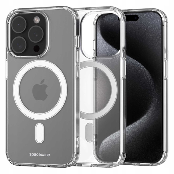 Spacecase Clear Mag-Fodral För Iphone 15 Pro-Adapter För Magsafe