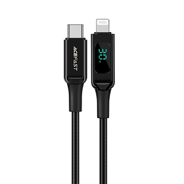 Acefast MFI-kabel USB Type C – Lightning 1,2m, 30W, 3A svart (C6-01 Black)