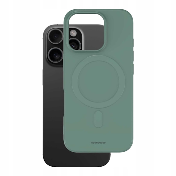 Spacecase Magnetisk Silikonfodral För Iphone 16 Pro Mörkgrön