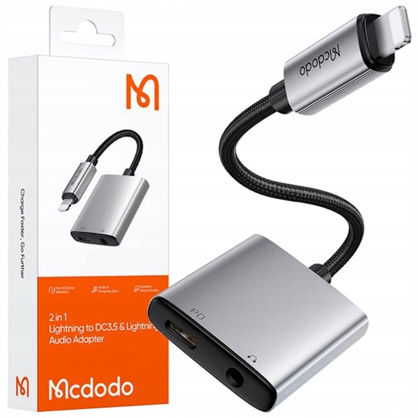 MCDODO ADAPTER LIGHTNING MINIJACK, 3,5 mm kabel for iPhone 13 14