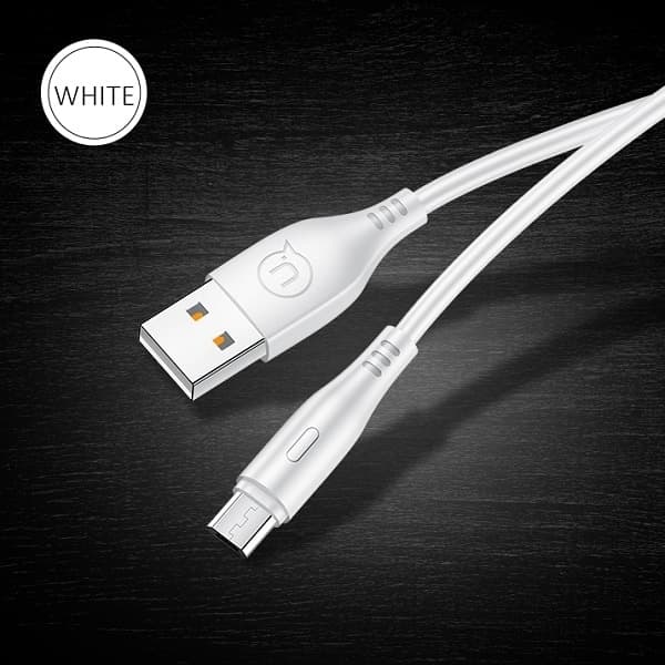 USAMS-kabel U18 microUSB 2A Snabbladdning 1m vit/vit SJ268USB02 (US-SJ268)