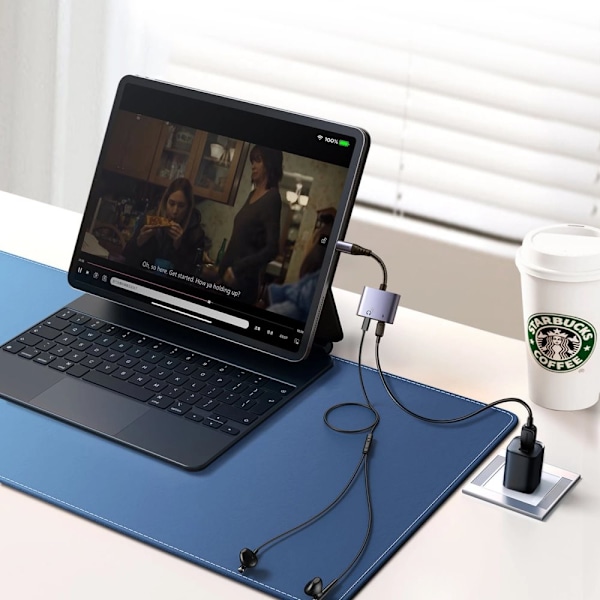 Joyroom SY-L02 Lightning til 2x Lightning DAC-adapter 2in1 - svart
