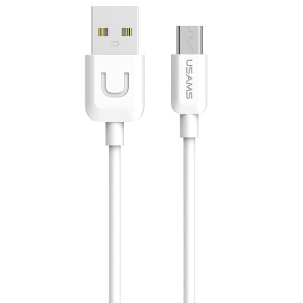 USAMS U-Turn microUSB-kabel 1m vit/vit 2A MICUSBXD02 (US-SJ098)